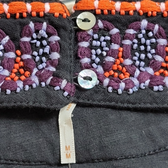 Free People Goa Tank Embroidered Crop Top Medium in Black Combo - Picture 6 of 9